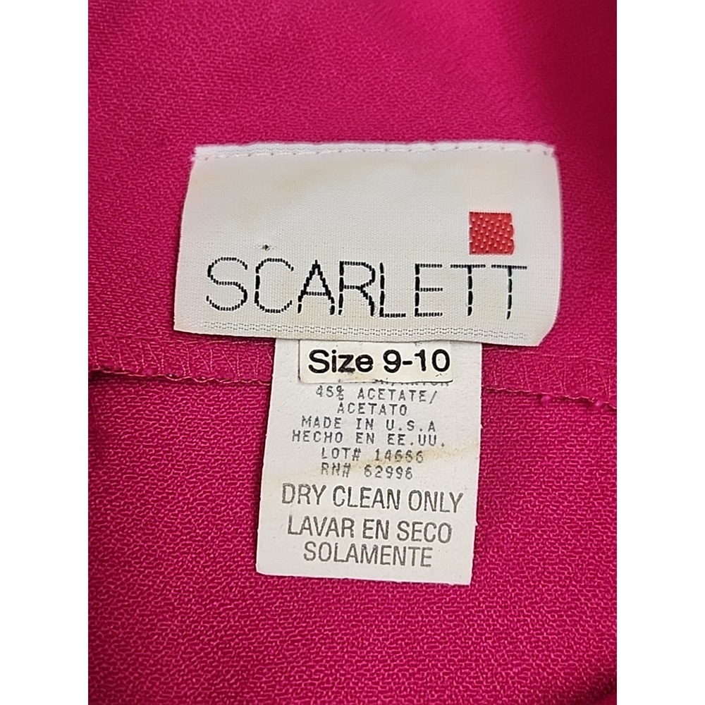 Vintage Scarlett Size 9/10Fusica PINK  Sleeveless Midi Dress Neck Cutout Barbie - Picture 7 of 9
